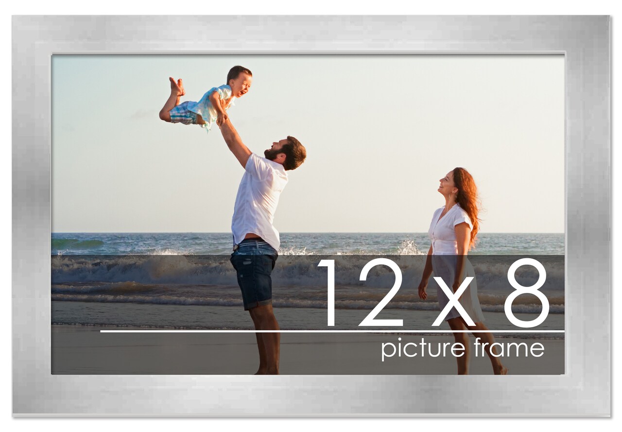 12x8 Solid Wood Picture Frame with UV-Resistant Acrylic & Acid-Free Backing, Available in 6 Finishes: Matte Black, Matte White, Metallic Bronze, Silver, Natural Wood Grain & Mahogany